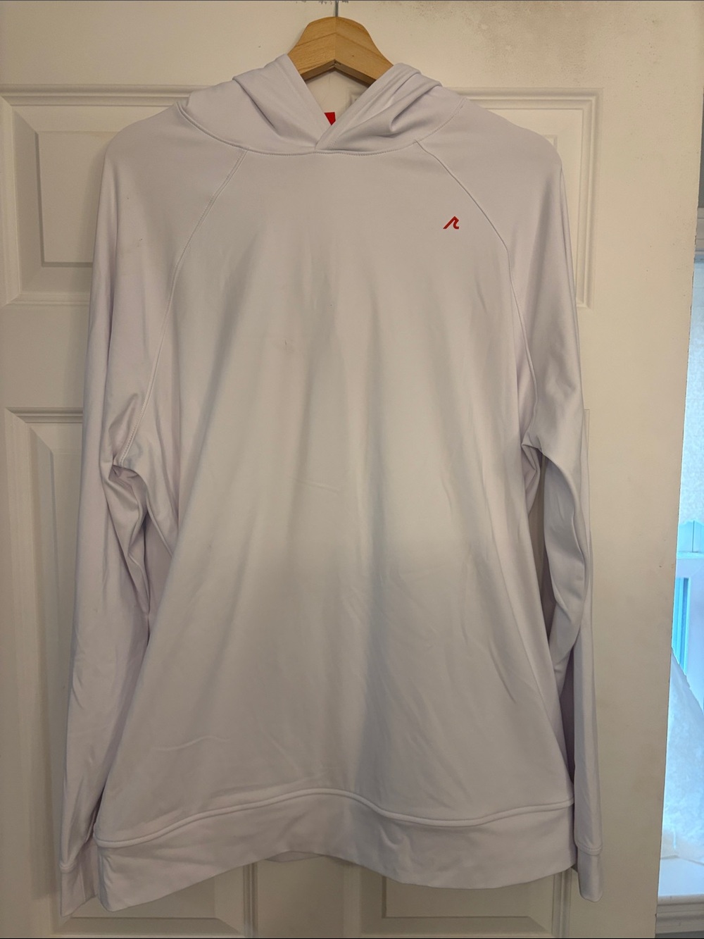 White Redbranly Hooded Performance Long-Sleeve Shirt